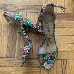 Sam Edelman Print (Tropical / Floral) Block Heel